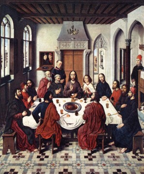 La Última Cena religioso Dirk Bouts religioso cristiano Pinturas al óleo